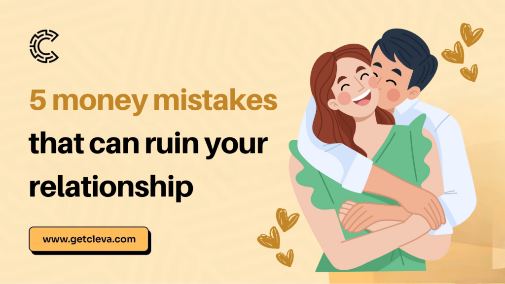 An illustration showing 5 money mistakes that can ruin your relationship.